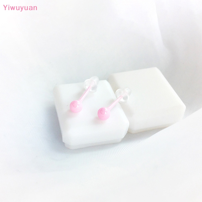 1 Đôi Bông Tai Bằng Gốm Nhiều Màu 4mm Mới