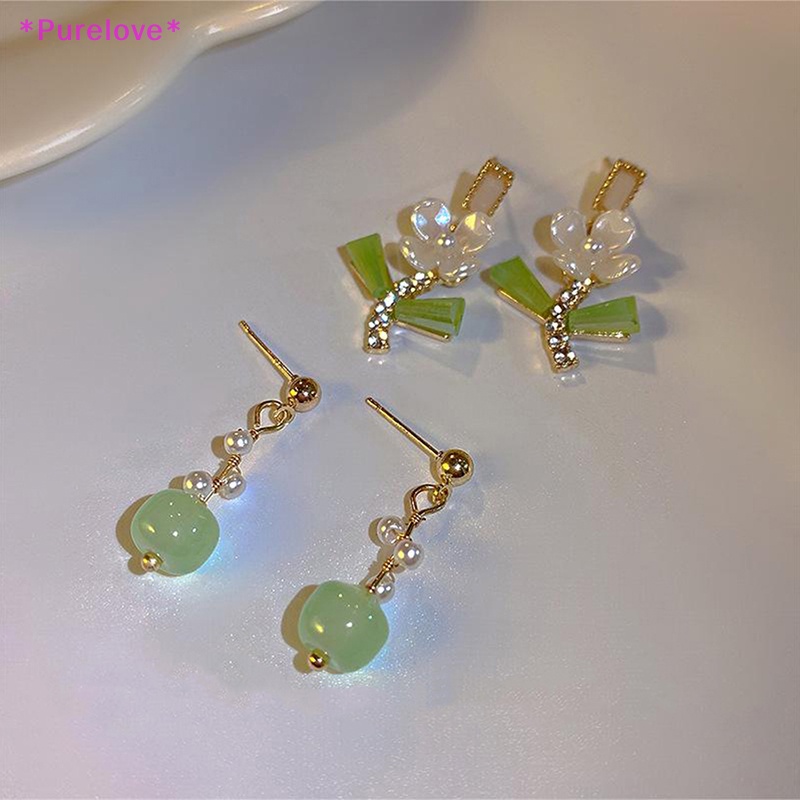 1 Đôi Bông Tai Hình Hoa Đính Ngọc Trai Đơn Giản Thời Trang Dành Cho Nữ Mới