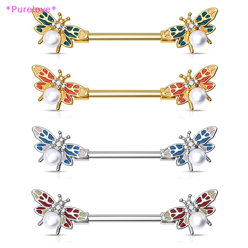 Khuyên Rốn Hình Bướm Đính Ngọc Trai Nhiều Màu Dễ Thương Mới
