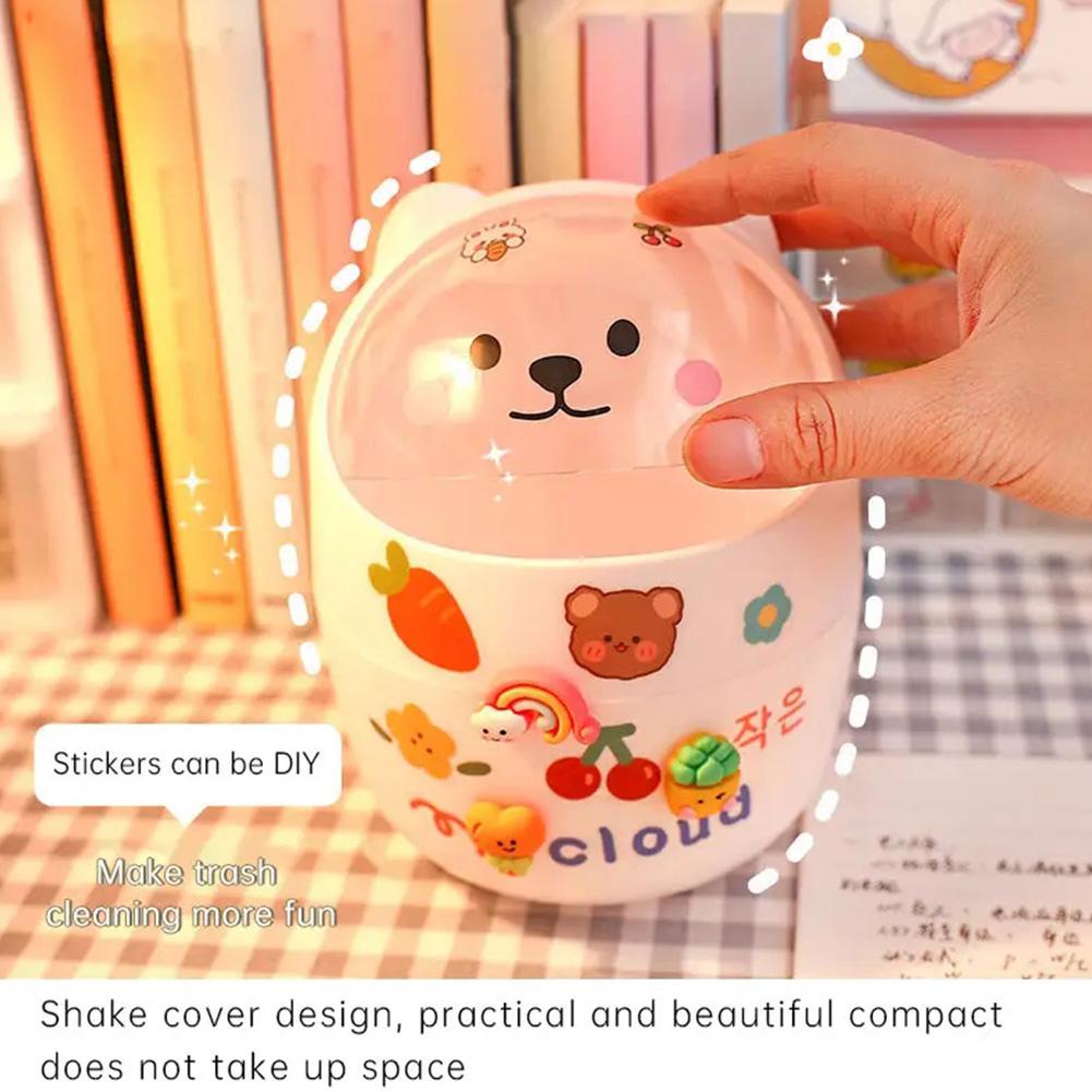 Thùng Rác Mini Để Bàn Hình Gấu Dễ Thương P2A1