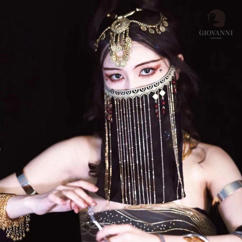 Giovanni Mạng Che Mặt Chống Nắng Phối Tua Rua Kiểu Hán Phục Trung Hoa Cổ Điển