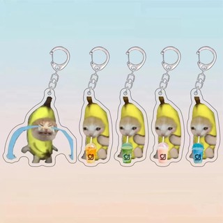 Móc khóa hình mèo đeo túi xách ngộ nghĩnh