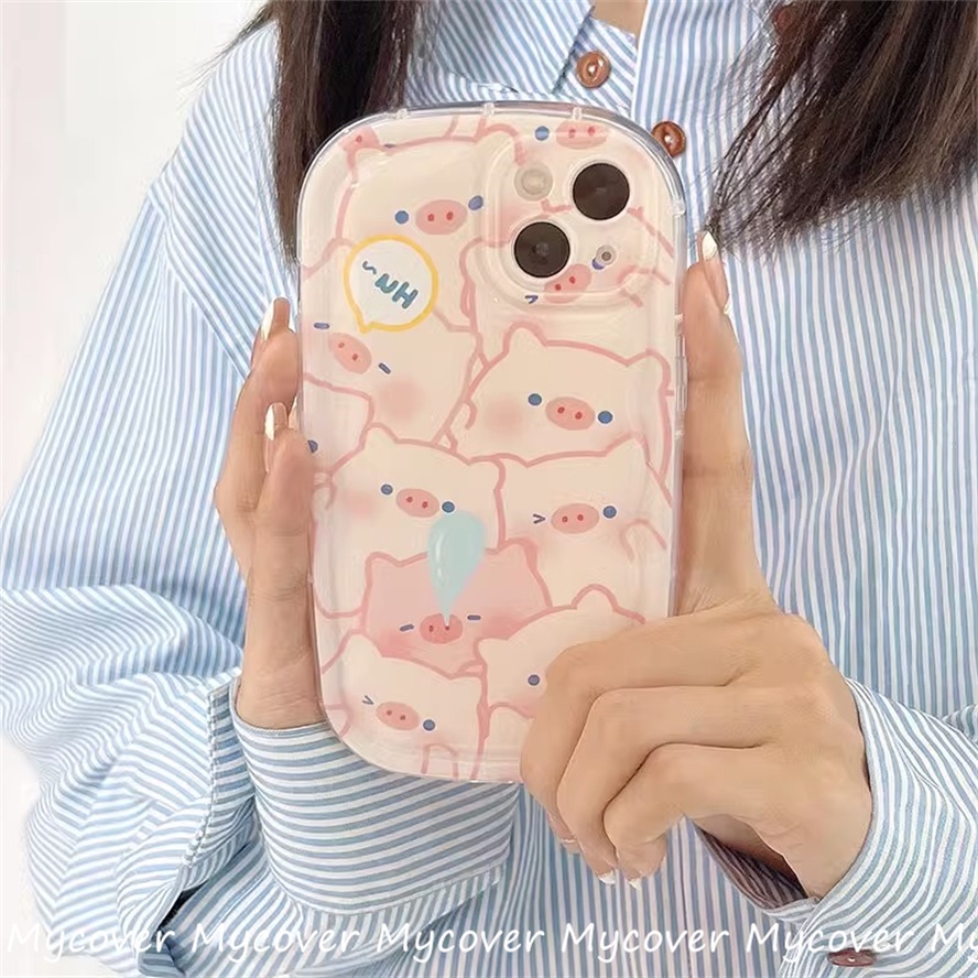 Ốp Điện Thoại Silicon Mềm Chống Sốc In Hình Heo Hoạt Hình Cho iPhone 11 12 13 14 Pro Max X Xr Xs 8 7 6 Plus SE 2020