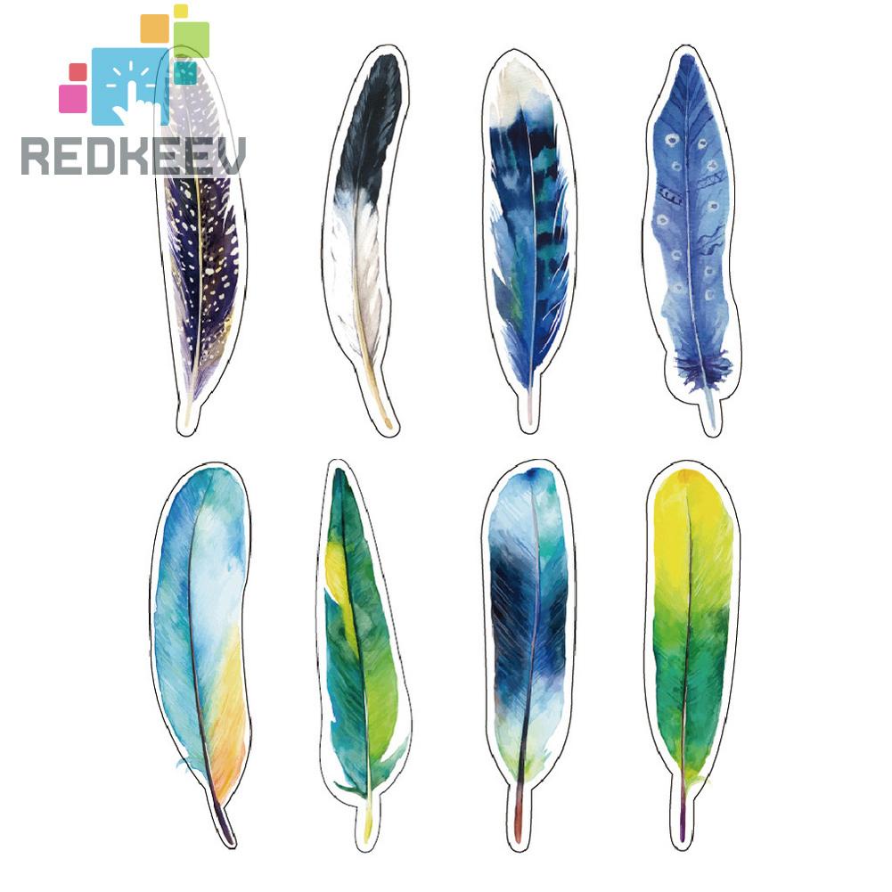 Bộ 30 Thẻ Đánh Dấu Trang Sách Hình Lông Vũ