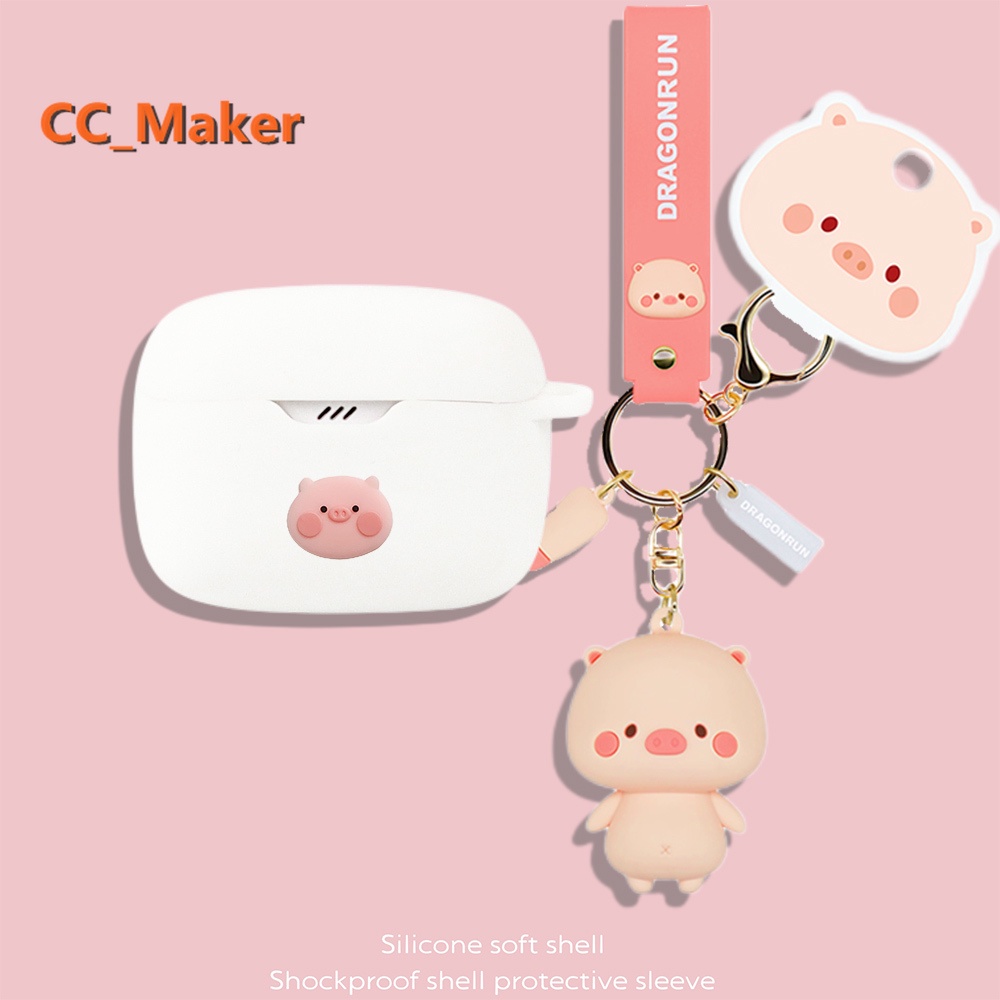 For JBL TUNE Beam Case Cartoon Burger Keychain Pendant Cute Piggy Plush Briquette JBL TUNE Beam Silicone Soft Case Creative Astronaut Lucky Cat Pendant JBL TUNE Buds / JBL T230NC / T130 Cover Soft Case