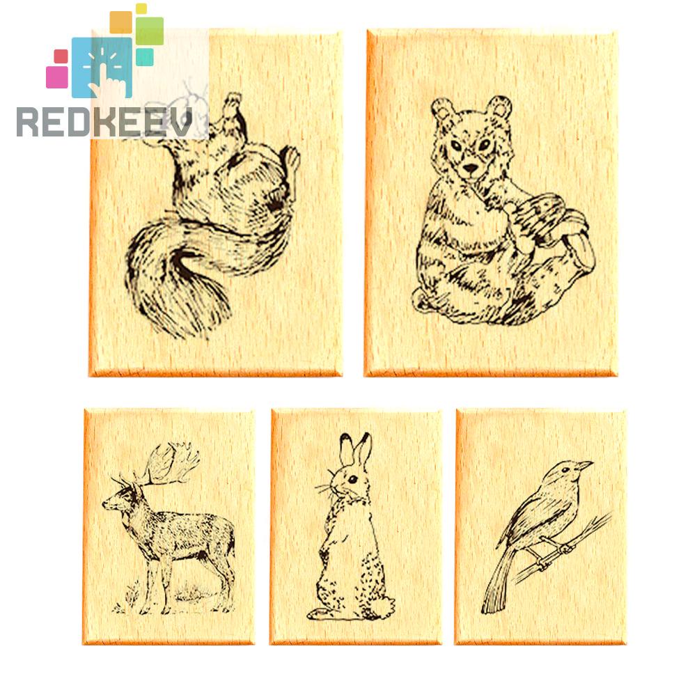 Con Dấu Hình Động Vật Dễ Thương Phong Cách Retro Trang Trí Sổ Tay