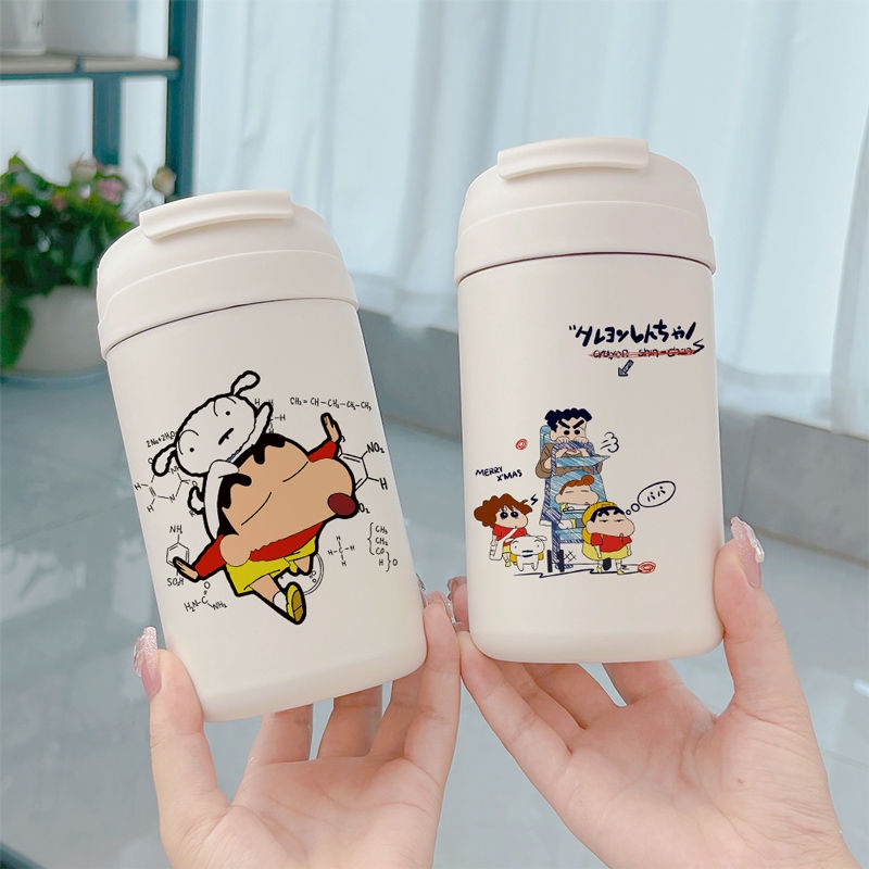 Cốc Uống Nước Hai Lớp Giữ Nhiệt Họa Tiết Hoạt Hình Cậu Bé Bút Chì Shin-Chan Sáng Tạo Cho Nam Và Nữ