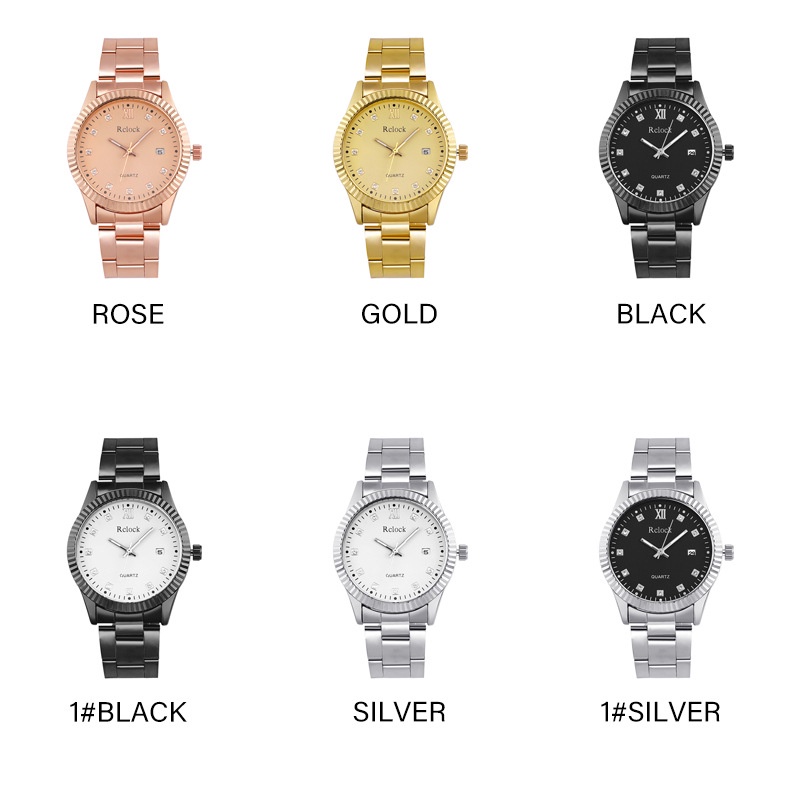 Mới Đồng Hồ Đeo Tay Máy Quartz Dây Thép Đính Kim Cương Đơn Giản Lịch Lãm Cho Nam