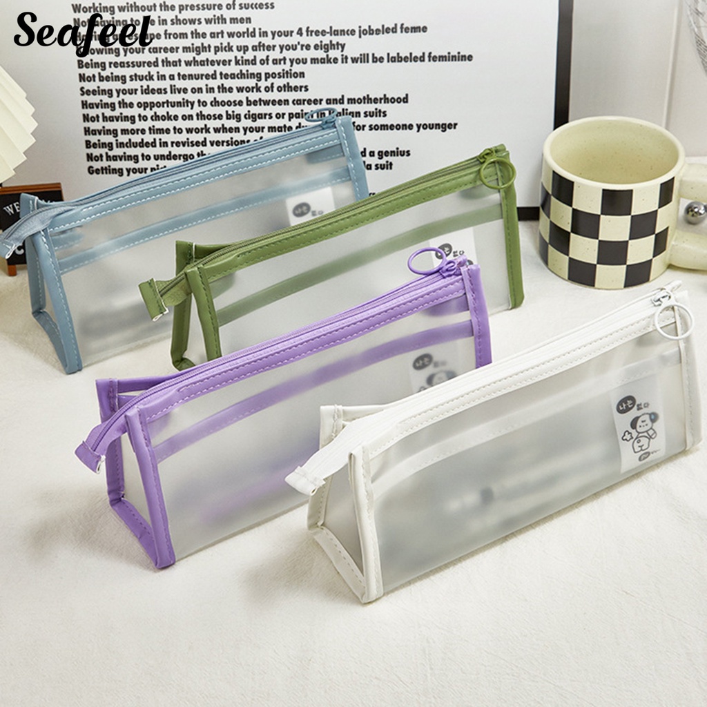 Túi Đựng Bút Bằng EVA Trong Suốt Hai Lớp Chống Nước Sức Chứa Lớn