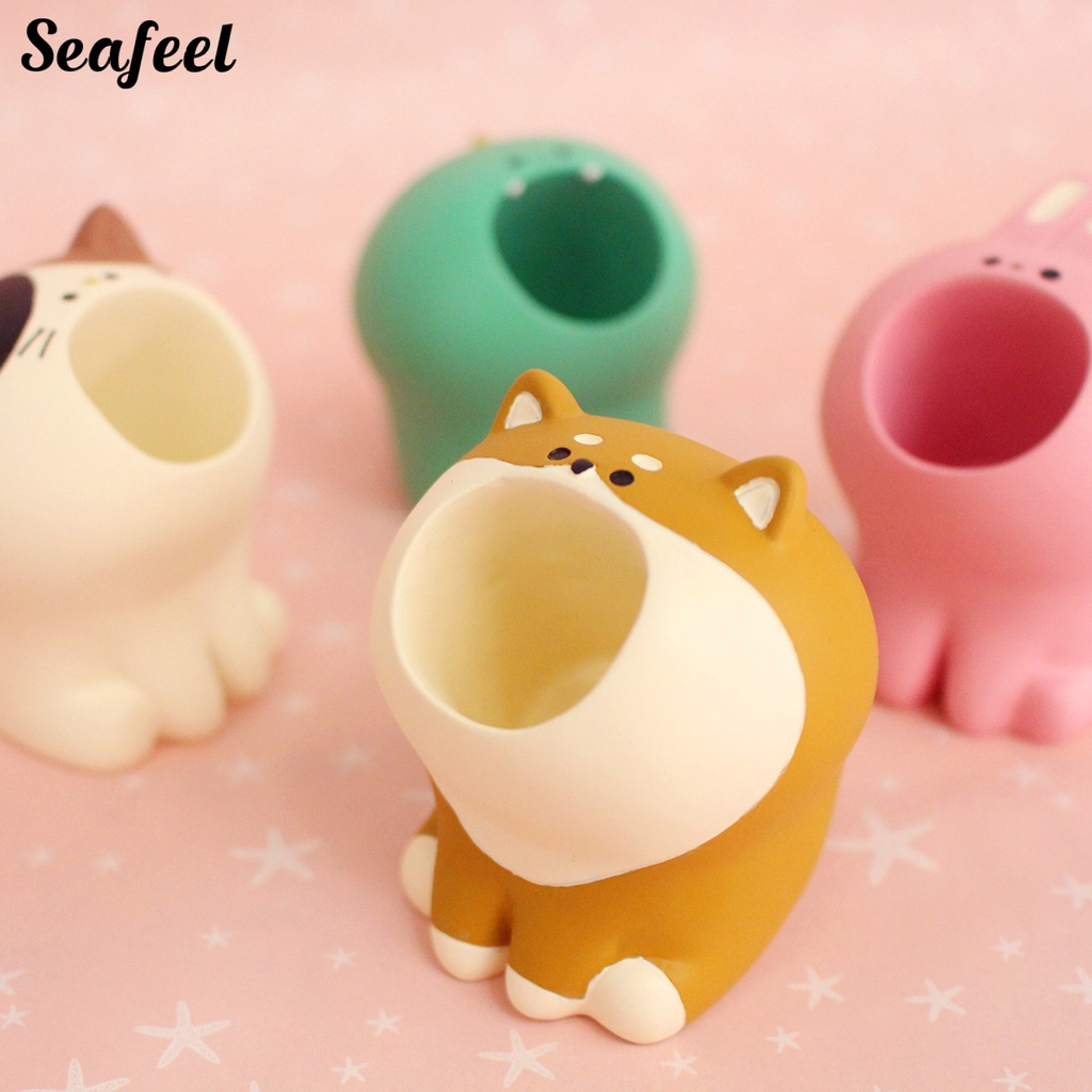 Giá Đỡ Bút Mini Bằng Nhựa Resin Hình Động Vật Hoạt Hình Phong Cách Nhật Bản
