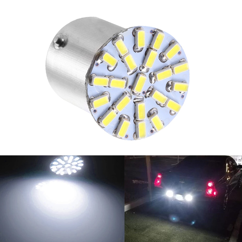 Set 2 Đèn Led 1157 BAY15D 1156 BA15S 3014 22SMD P21 5W Gắn Biển Số Xe Ô Tô