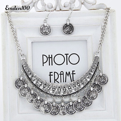 Bộ Vòng cổ + Bông Tai Thời Trang Vintage Cho Nữ