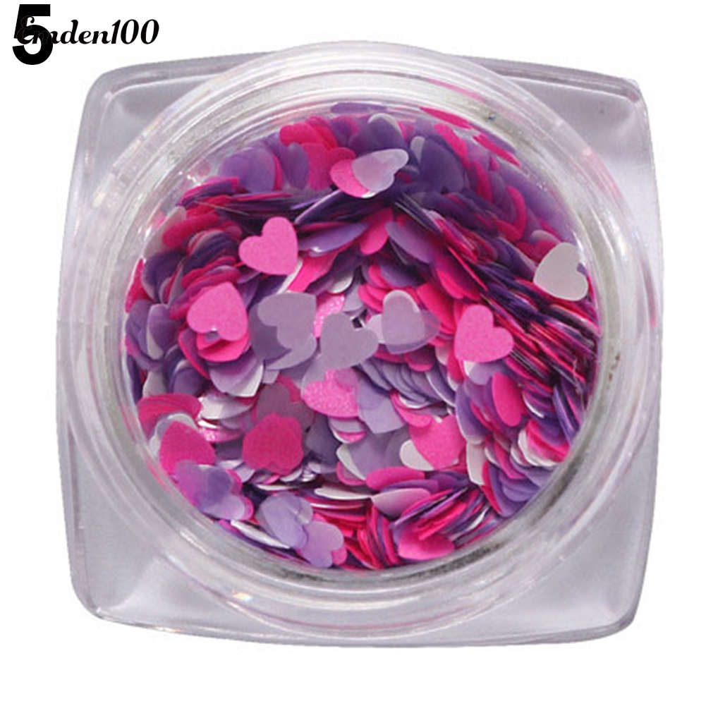 Hộp Hạt Kim Sa Hình Trái Tim Thời Trang Tự Trang Trí Móng Tay