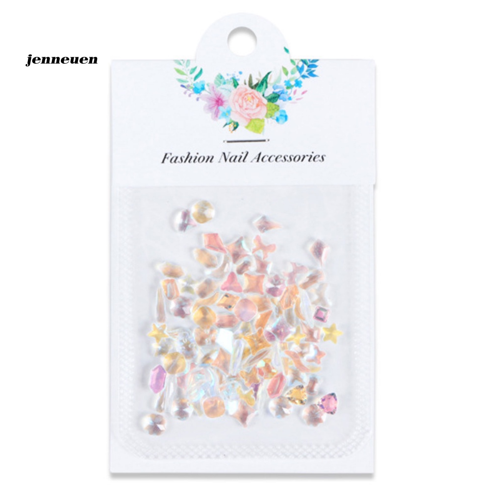 Set 100 Phụ Kiện Trang Trí Móng Tay Nghệ Thuật 3D Nhiều Màu Sắc Sống Động