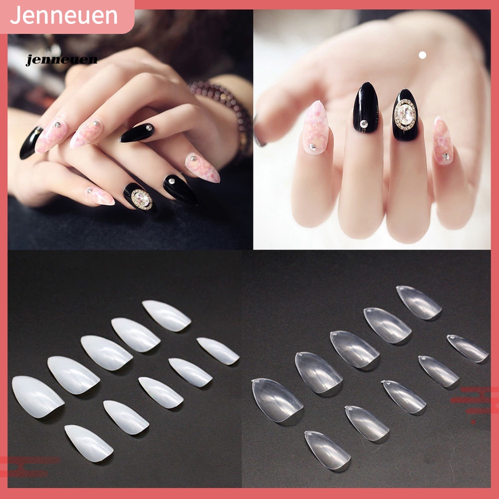 Bộ 500 Móng Tay Giả Đầu Nhọn Acrylic Toàn Diện DIY