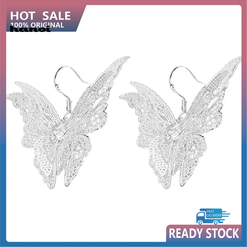 Khuyên Tai Hình Bướm Đính Đá Phong Cách Cổ Điển Thanh Lịch Dành Cho Nữ