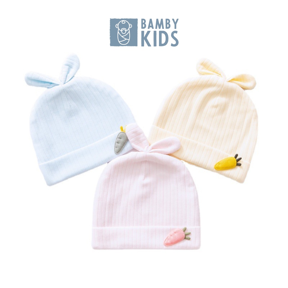 Mũ sơ sinh cotton cao cấp hình carot dễ thuơng