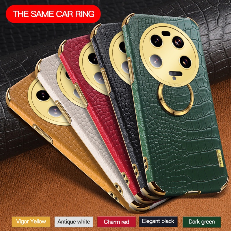 Ốp Điện Thoại Da Cá Sấu 6D Có Vòng Đỡ Cho Xiaomi Mi 13 12T 11T 10T Pro 11 Lite NE 5G Ultra