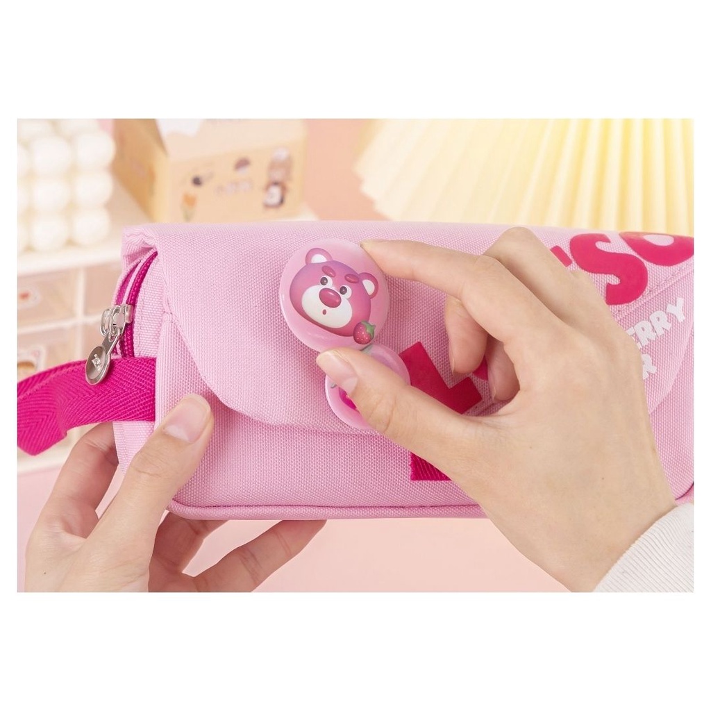Túi Đựng Bút Hình Chú Gấu Và Dâu Tây Cỡ Lớn Phong Cách Mới 2023