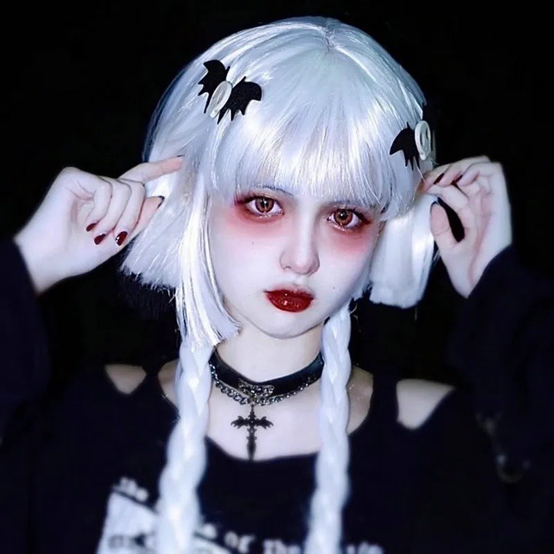 Kẹp Tóc Hình Đầu Lâu Cánh Dơi Phong Cách Gothic Ngọt Ngào Y2k