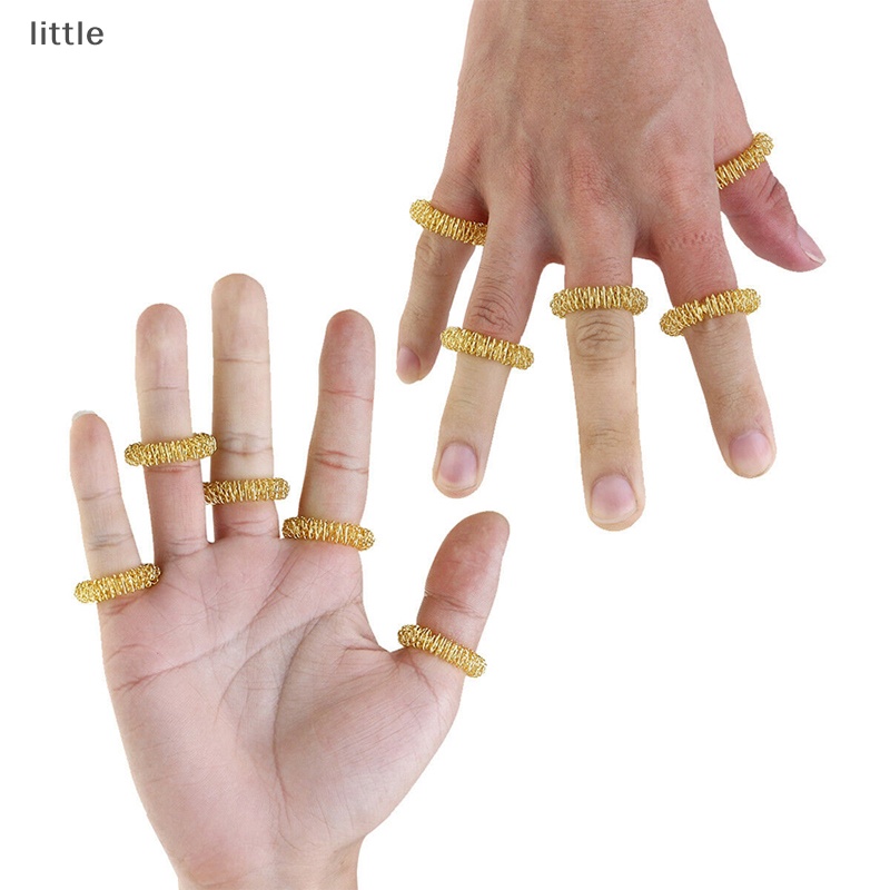 Set 10 Nhẫn Đeo Ngón Tay Bằng Thép Không Gỉ Mát Xa Thư Giãn