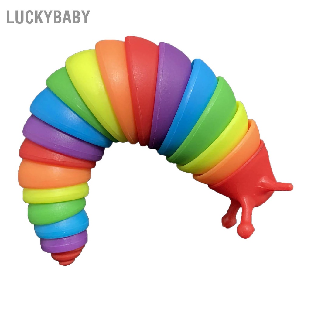 LUCKYBABY Slug Giải Nén Đồ Chơi Căng Thẳng Đầy Màu Sắc Sống Lại Cảm Giác Linh Hoạt Sên Côn Trùng Thư Giãn