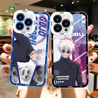 Jujutsu kaisen case cho iphone 14 13 12 11 pro max iphone 11 gojo satoru megumi ryomen sukuna soft clear square edge angel eye camera bảo hiểm đầy đủ chống va đập hoạt hình phong cách dễ thương