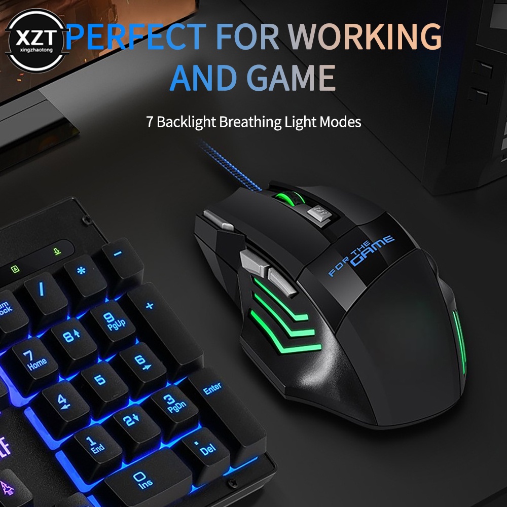 Chuột Chơi Game Có Dây 7 Nút 5500 DPI LED Quang USB Game Thủ Chuột Máy Tính Chuột Cáp Chuột Chuyên N