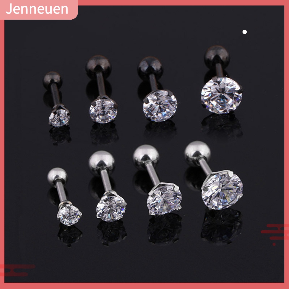 1 Khuyên Tai Thép Titan Dát Đá Zirconia Thời Trang Unisex