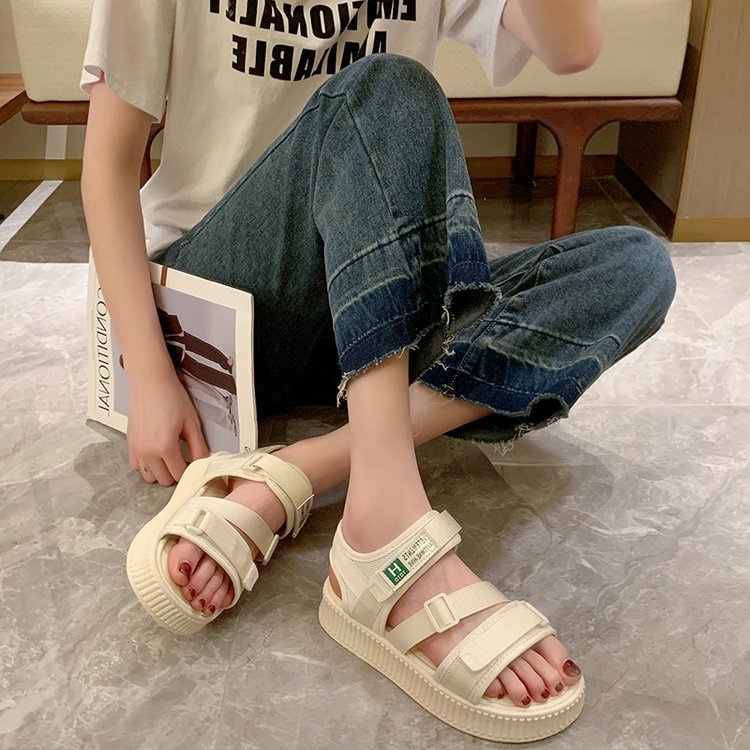 Giày Sandal Quai Dán Đế Dày Hở Ngón Quai Dán Thời Trang Mùa Hè Hàng Mới 2023 Dành Cho Bạn Nữ Sinh