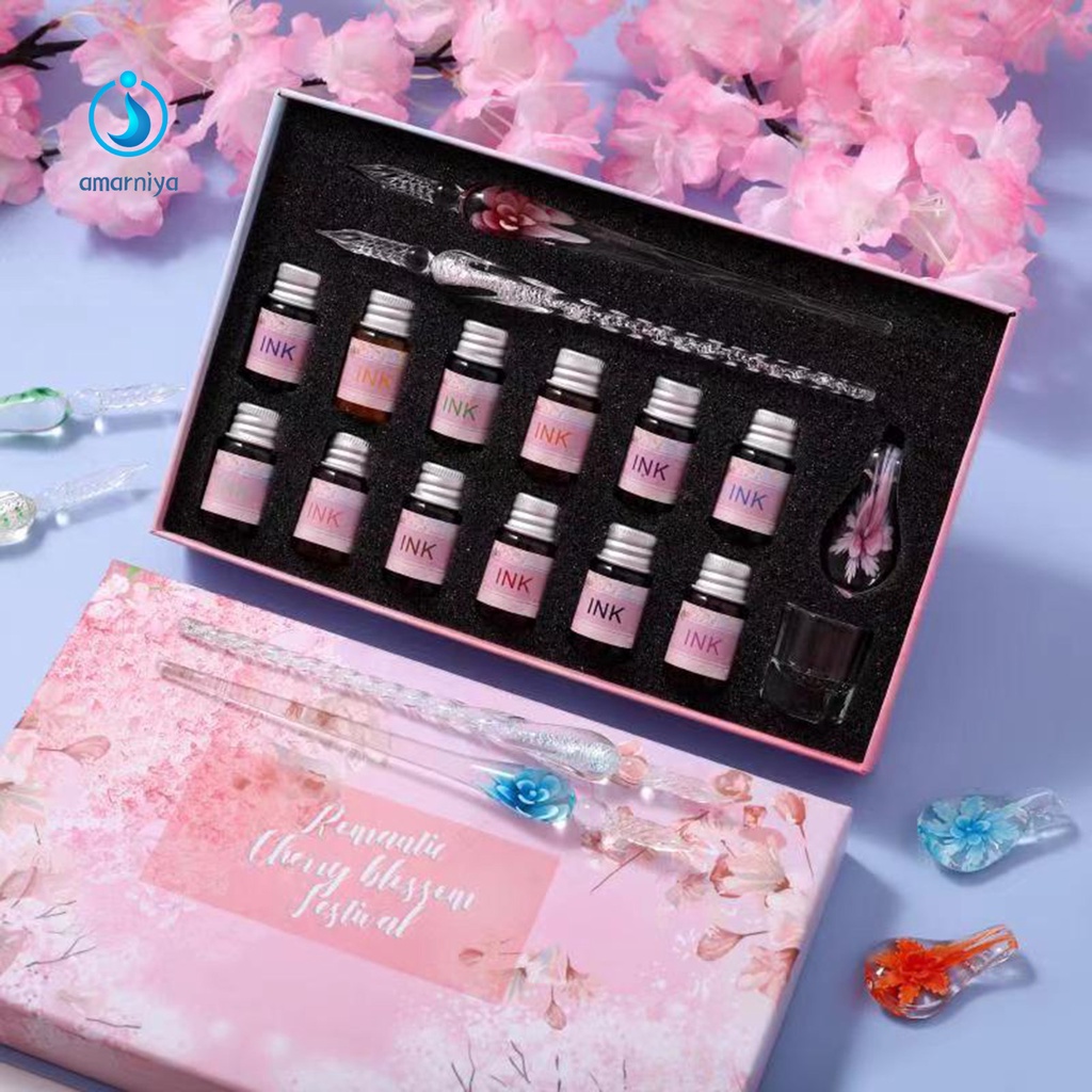 1 Bộ Bút Thủy Tinh Vẽ Đường Chỉ Có Thể Giặt Được Thông Dụng Cho Học Sinh