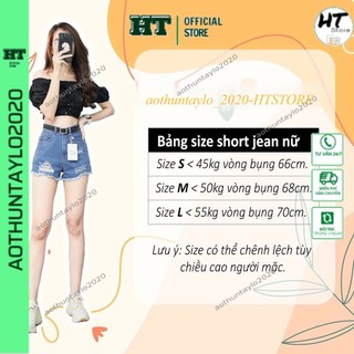 Quần sooc bò nữ HTSTORE Sooc jeans cạp cao short xả kho mẫu random ngẫu nhiên size S,M,L