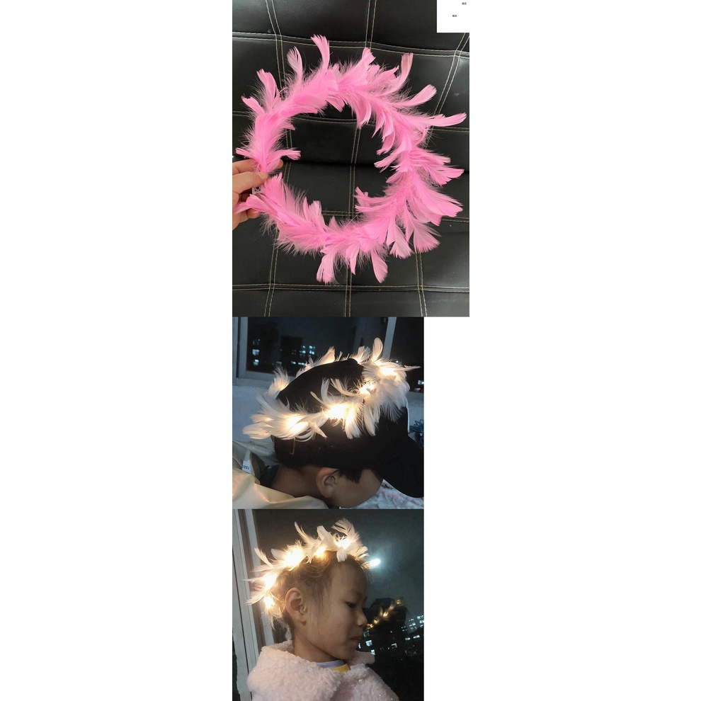 Băng đô ánh sáng có sừng phát sáng, vòng hoa đội đầu sáng bóng, kẹp tóc sừng băng đô vòng hoa