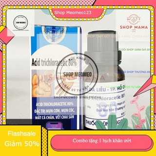 Acid Trichloracetic 80% bôi mụn cóc, mụn cơm, mắt cá chân, mụn thịt, nốt chai sần Viện Da Liễu