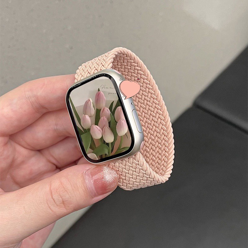 Dây Đeo Đồng Hồ Bằng Nylon Co Giãn 45mm 44mm 41mm 40mm 42mm 38mm 8 7 4 5 SE 6 Ultra 49mm