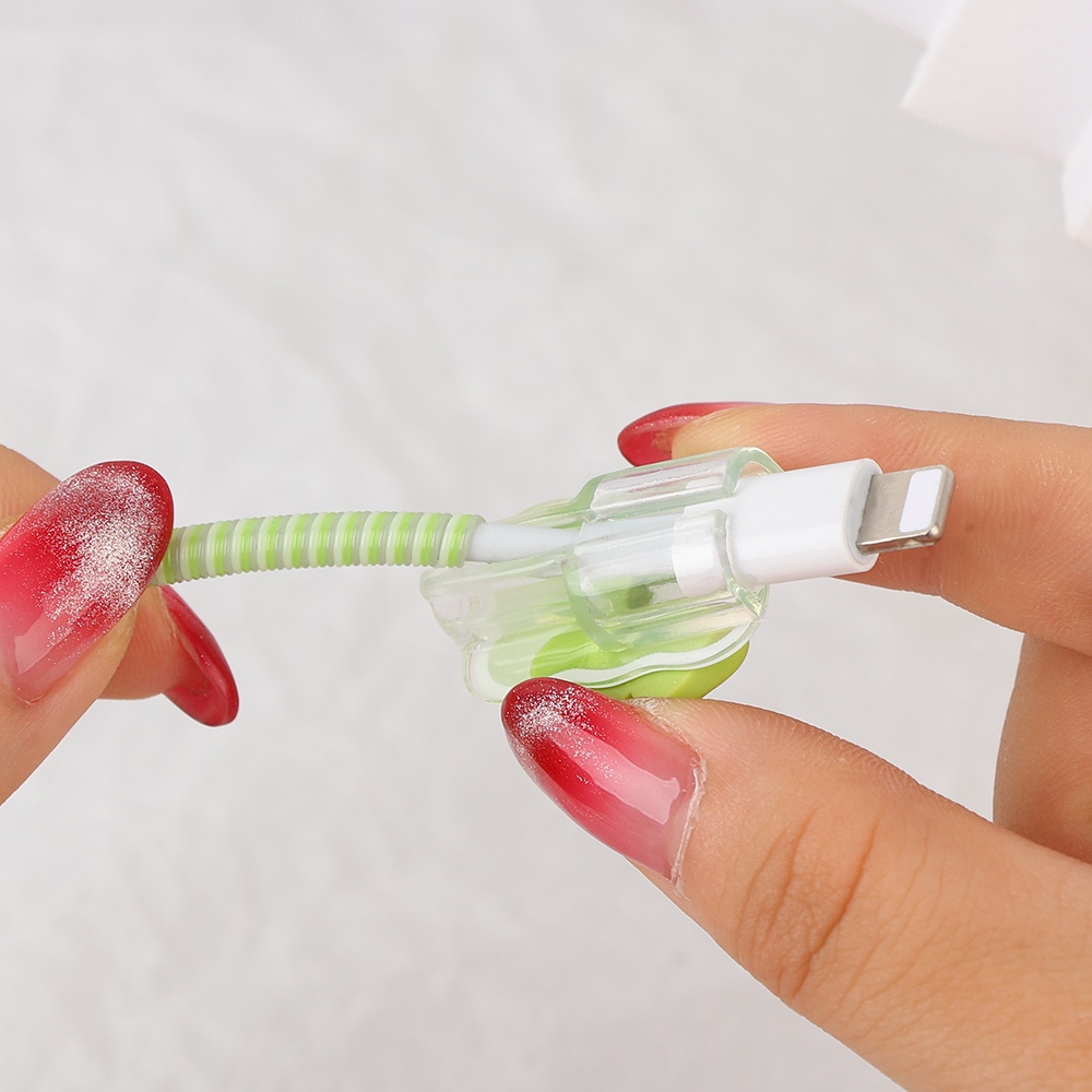 Phụ Kiện Bảo Vệ Đầu Dây Cáp Sạc Hình Nơ 3D Dễ Thương Cho iPhone 11 12 13 14 Pro Max