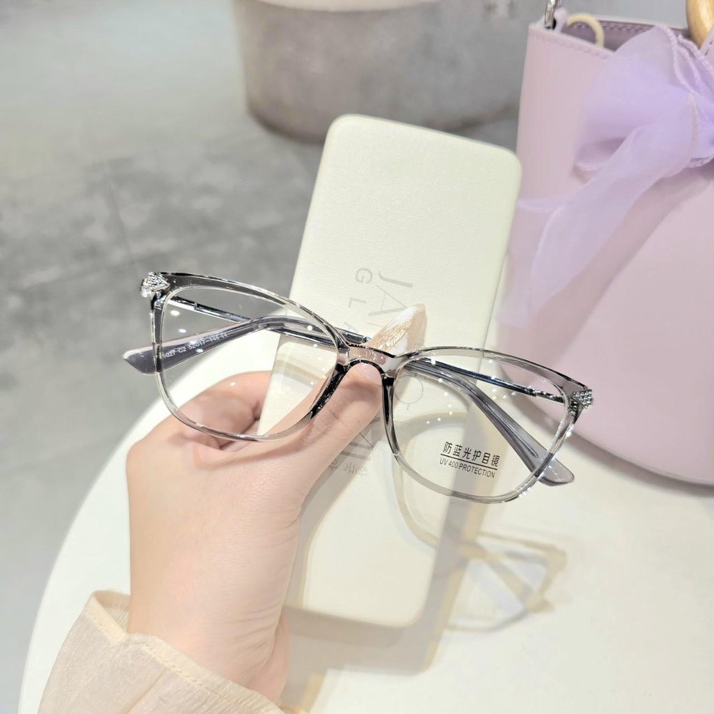 Kính mắt mèo vuông thời trang nữ đính kim cươnġ cao cấp Mã 1027
