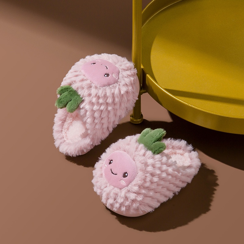 Dép Bông Đi Trong Nhà Chống Trượt Hình Quả Dứa Hoạt Hình Cho Bé