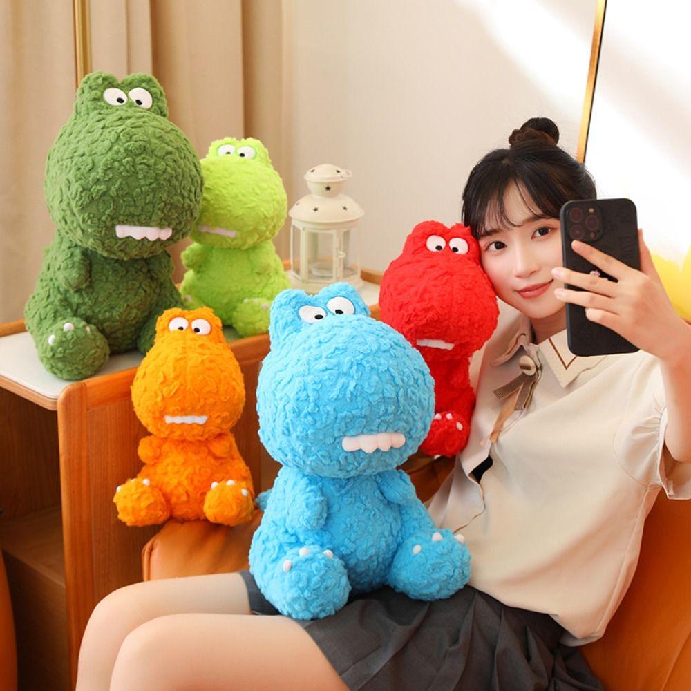 Đồ chơi nhồi bông Hình Khủng Long Màu Xanh Lá Dễ Thương Cho Bé