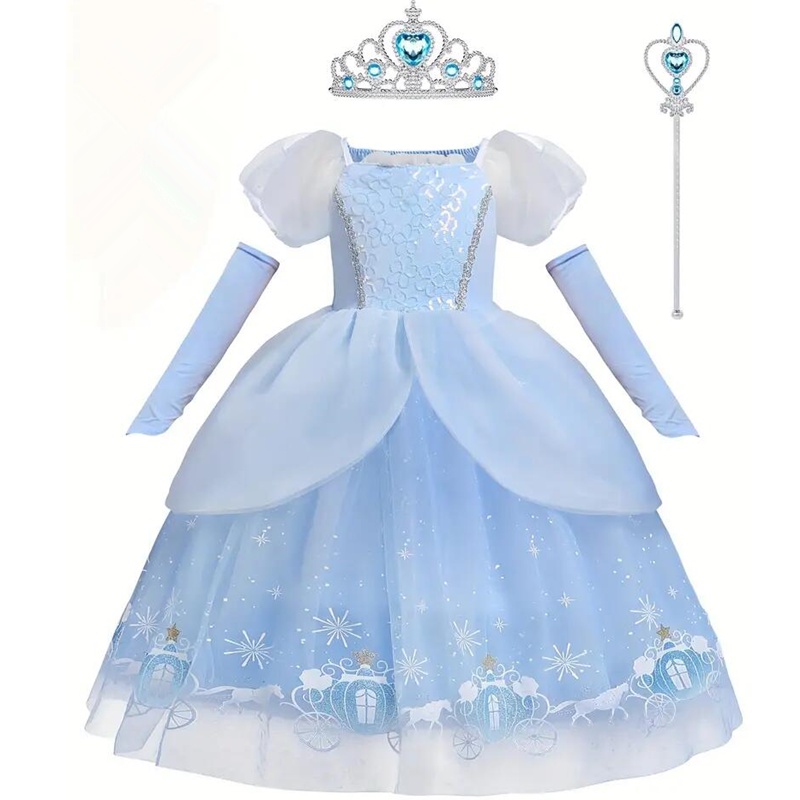 Đầm Hóa Trang Công Chúa Elsa Cho Bé Gái 3-8 Tuổi