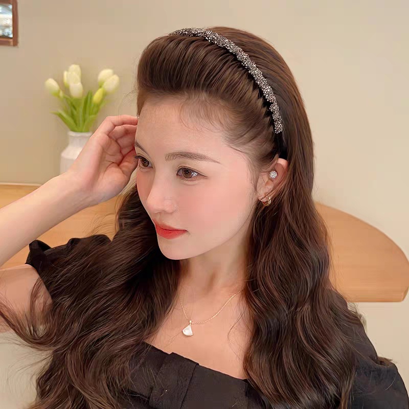 Băng đô cài tóc CHLINS có răng đính đá rhinestone chống trượt thời trang cho nữ