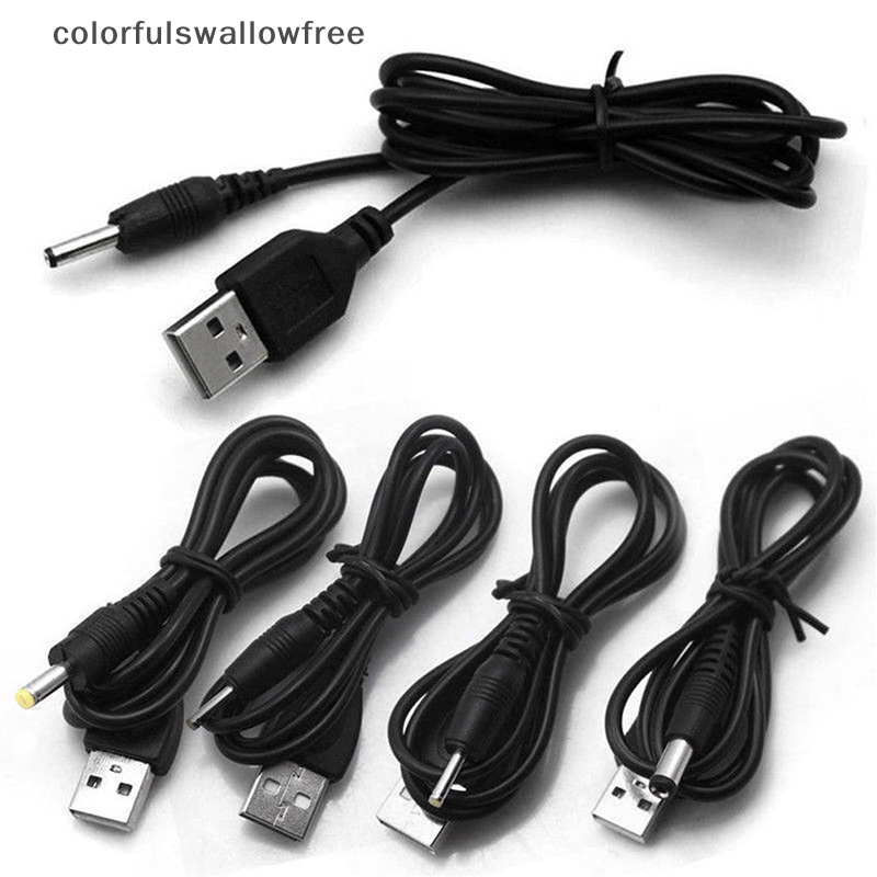 Colorfulswallowfree cổng usb đến 2,5 3,5 4,0 5,5mm 5v dc barrel jack cáp nguồn đầu nối dây cáp đen abc