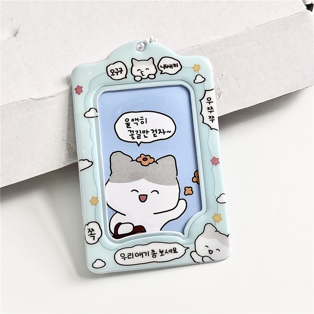 Ins wind cat dễ thương chủ thẻ han ảnh 3 inch thần tượng thẻ nhỏ thẻ sinh viên người tổ chức thẻ chủ mặt dây chuyền