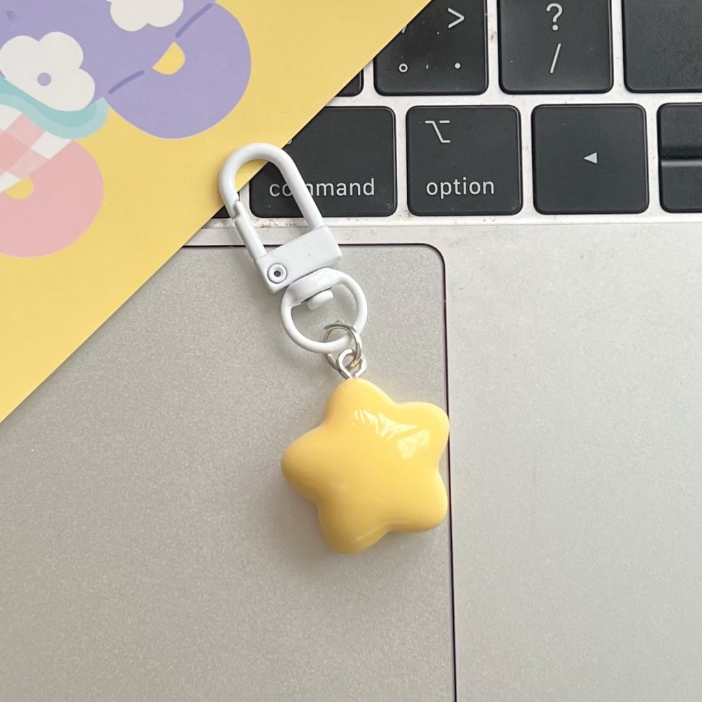 Dễ Thương Móc Khóa Hình Ngôi Sao Năm Cánh Màu Hồng Kem Đáng Yêu