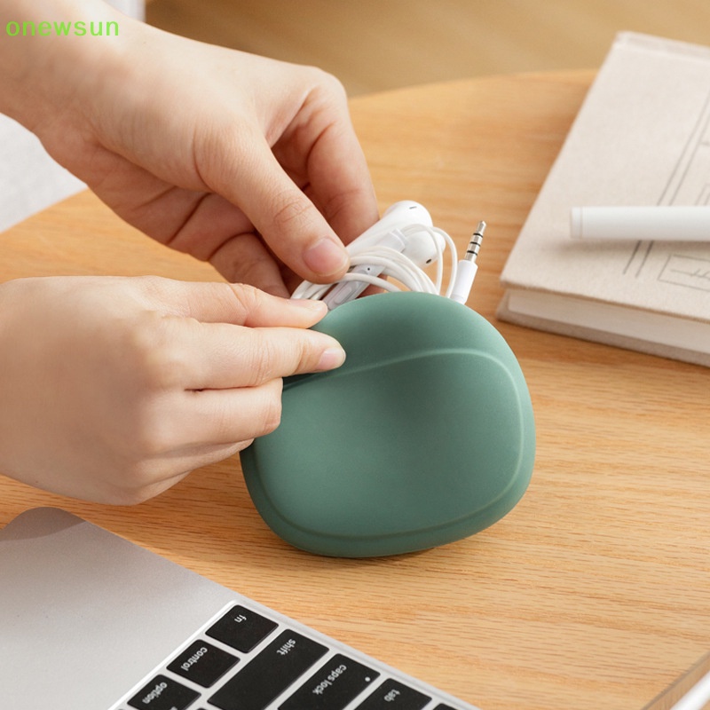 Hộp lưu trữ tai nghe onewsun cáp dữ liệu tai nghe silicone u disk organizer tiền xu dễ thương túi đựng túi du lịch tại nhà chuyến đi công tác mới