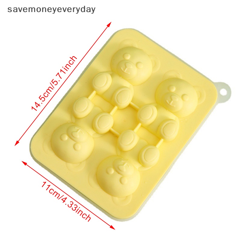 Khuôn làm đá hình gấu dễ thương chống bắn tung tóe và dễ rơi ra cho tủ lạnh có hộp đựng khay làm đá hình gấu dễ thương boutique