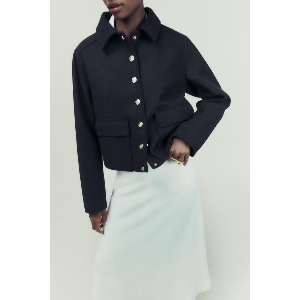 Zara mùa xuân mới ve áo giải trí áo khoác thẳng mềm 3046034