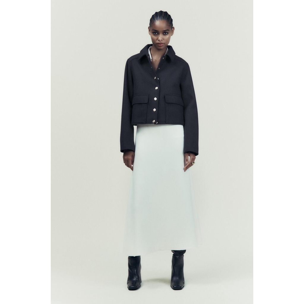 Zara mùa xuân mới ve áo giải trí áo khoác thẳng mềm 3046034