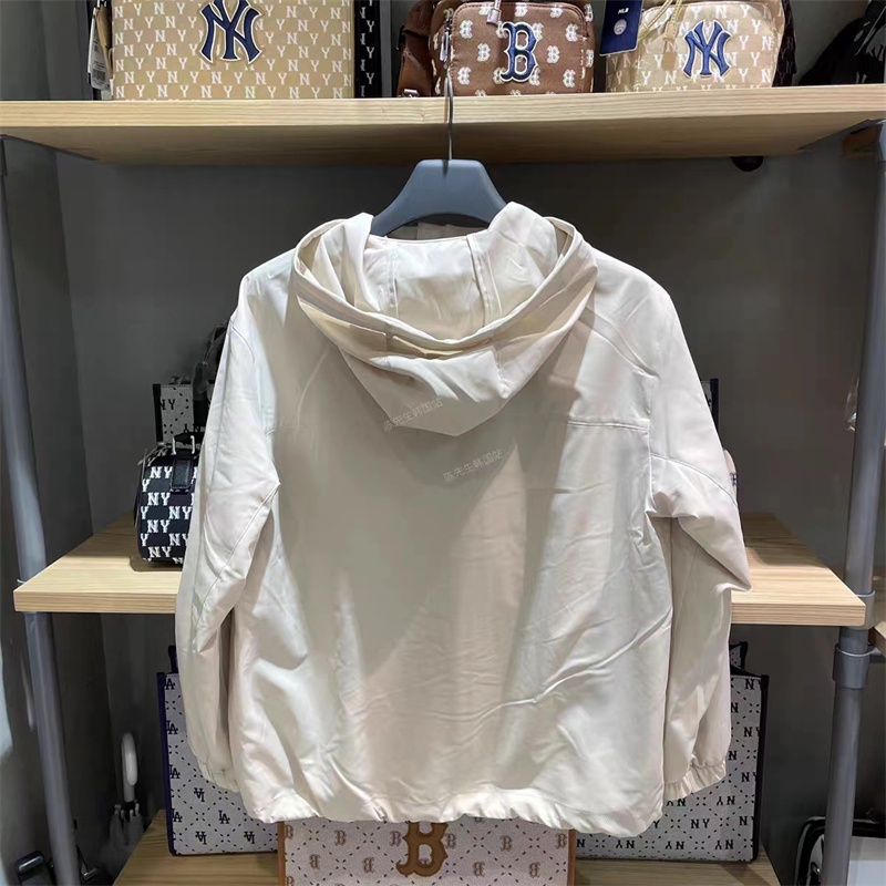 Áo Khoác Gió Thêu logo mlb ny 100% Chính Hãng Có Khóa Kéo Thời Trang Cho Nam Và Nữ
