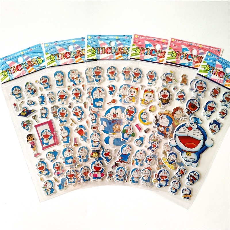 10 tờ anime doraemon hình dán máy 3d robot cat puffy stickers scrapbooking